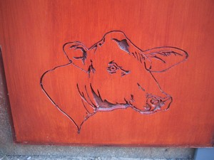 Cow head engraved into MDF
